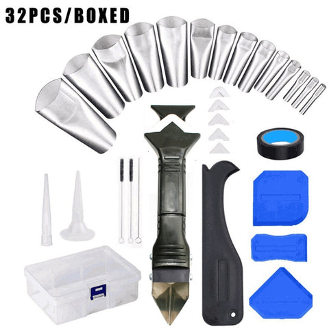 32 PCS / Set Ugello per raschietto in metallo Applicazione Lucidatura Stucco Raschiando Strumenti per cucire di bellezza, 32 PCS / Set