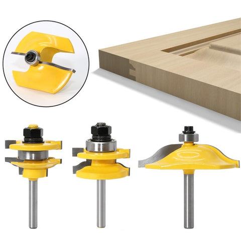 3 pezzi/set 1/4 manico taglierina per giunti da infilare per uso domestico fresa per incisione del legno, 3 PCS/Set 1/4 Handle