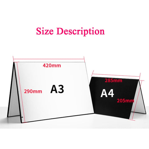 2 PCS 3-in-1 Riflettente Bordo Bianco + Nero + Argento A4 Cartone Pieghevole Diffusore di Luce, 3-in-1 A4 Cardboard