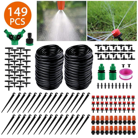 149 in 1 kit di irrigazione a goccia per dispositivo di irrigazione automatico fai-da-te con gocciolatore regolabile da 30 m, 149 In 1