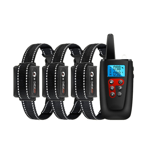 PaiPaitek PD526-3 Dispositivo anti-abbaio Collare per scosse elettriche per cani Addestramento per cani con telecomando Attrezzatura per addestramento di animali domestici, PD526-3