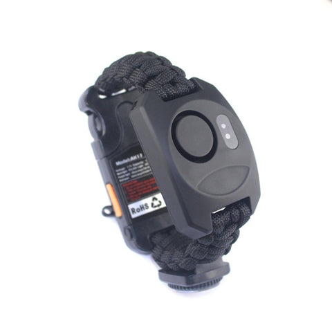 Braccialetto multifonctionnel de sopravvivenza à l'ouverture du braccialetto de l'alarme de l'horloge de la corde entrelacée de l'ombrello
