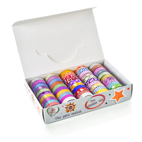 50 rotoli/scatola nastro glitter adesivo decorativo per libro mastro, 50 Rolls / Box