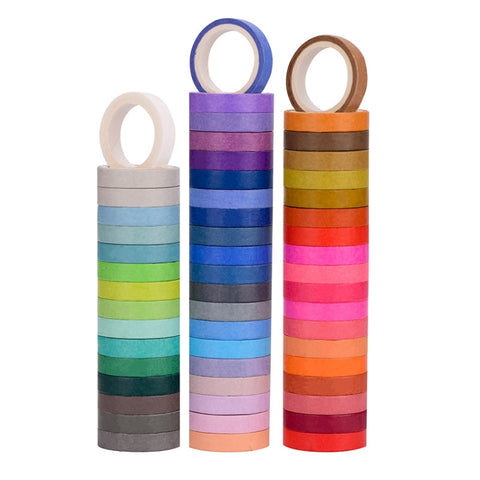 60 colori/scatola 8 mm x 4 m nastro arcobaleno colore puro adesivo decorativo per registro mano, 60 Colors / Box