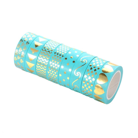 8 Rotoli / Set Semplice materiale di base per timbrare il nastro di carta Adesivo per la decorazione del registro delle mani, 8 Rolls / Set
