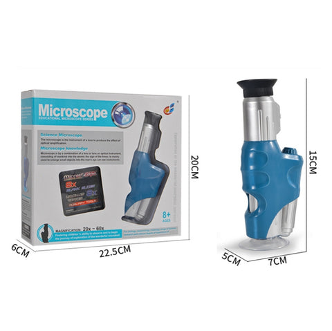 Microscope portable C2122 20X-60X pour enfants, expérience scientifique, jeu d'aventure à l'air ouvert VAPORE, didacticien
