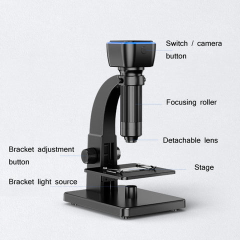 Microscope biologique à grande ingéniosité 2000X WIFI Lente d'ingrandimento numérique USB HD