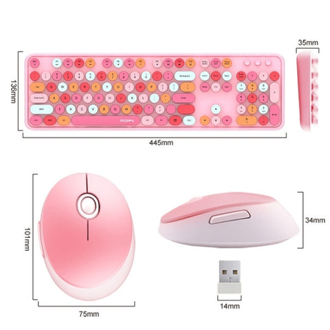 Set tastiera e mouse wireless Mofii Sweet Set da ufficio per tastiera punk per ragazze, colore: versione mista viola