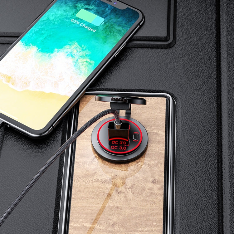 Car Motorcycle Ship Modified USB Charger Waterproof PD + QC3.0 Fast Charge, Blue Light With Terminal, Red Light With Terminal, Green Light With Terminal...