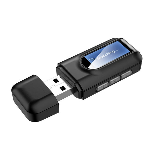 adattatore-audio-bluetooth-5-0-usb-2-in-1-con-schermo-lcd-modello - immagine 1