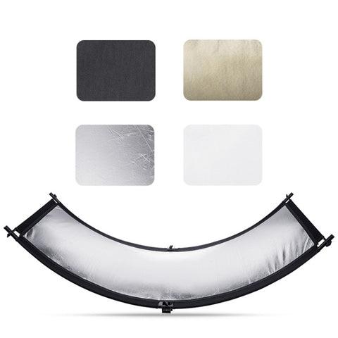 FOMITO Pannello riflettente curvo per studio fotografico a forma di U 4 in 1 Pannello riflettente bianco argento oro, U-Shaped 4 in 1