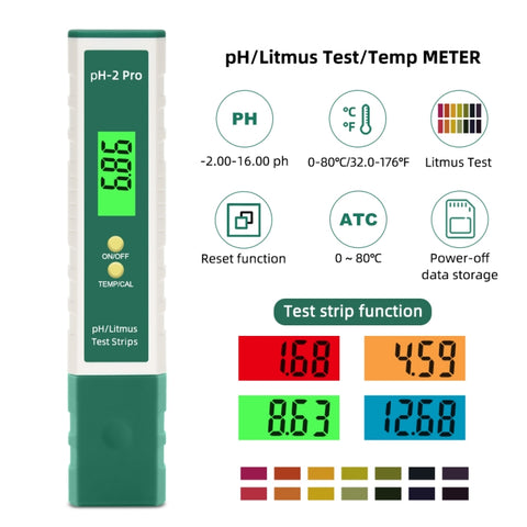 PH-2 Pro Cartina di tornasole Test cartina di tornasole Cambia colore Misuratore PH Misuratore di qualità dell'acqua
