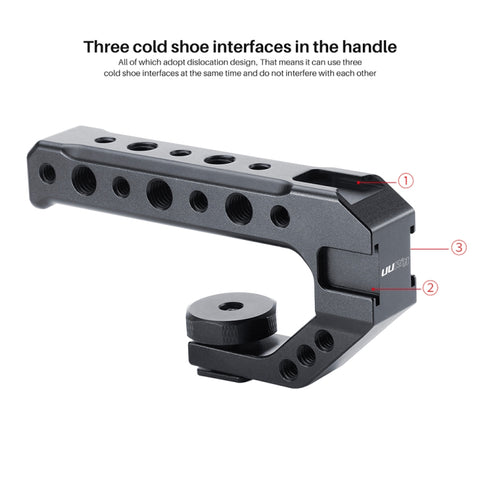 Ulanzi UURig R005 Camer Impugnatura superiore con 3 supporti adattatori per pattino freddo, UURig R005