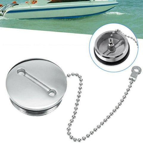Tappo di ricambio per bocchettone di riempimento del ponte della barca in acciaio inossidabile + accessori di ricambio per la barca a catena, Cap + Chain
