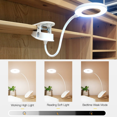 YAGE T102 2W 18LED Touch Switch 3-Level Dimming Clip Lampada da scrivania Protezione degli occhi Luce a LED