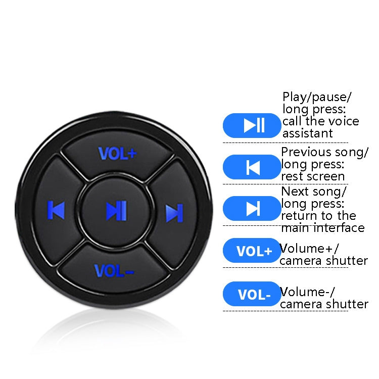 Car Mobile Phone Remote Control Bluetooth Wireless Multimedia Button Remote Control Music Playback Selfie, Silver, Black, Silver With Buckle            ...