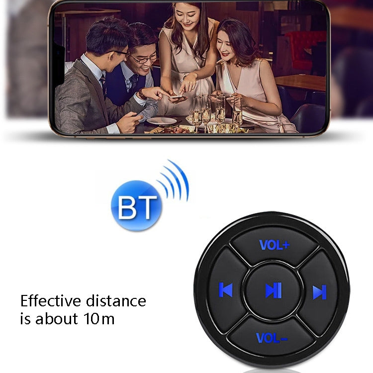 Car Mobile Phone Remote Control Bluetooth Wireless Multimedia Button Remote Control Music Playback Selfie, Silver, Black, Silver With Buckle            ...