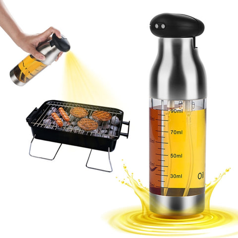 Vaporisateur d'huile et d'huile pour barbecue avec flacon pulvérisateur d'huile à pression en acciaio inossidabile, flacon pulvérisateur d'huile de type poussoir