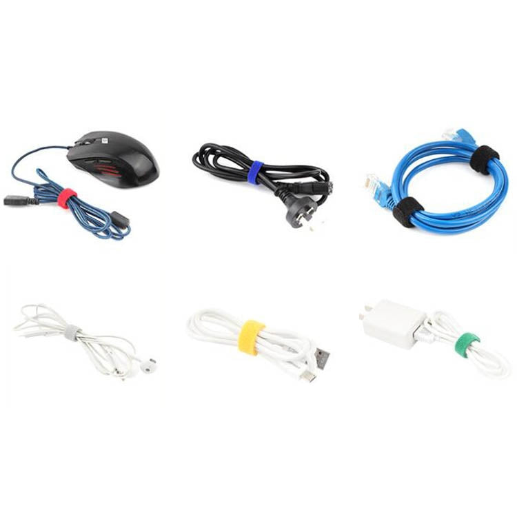 60 PCS T-Shaped Cable Organizer Belt Nylon Winder Set