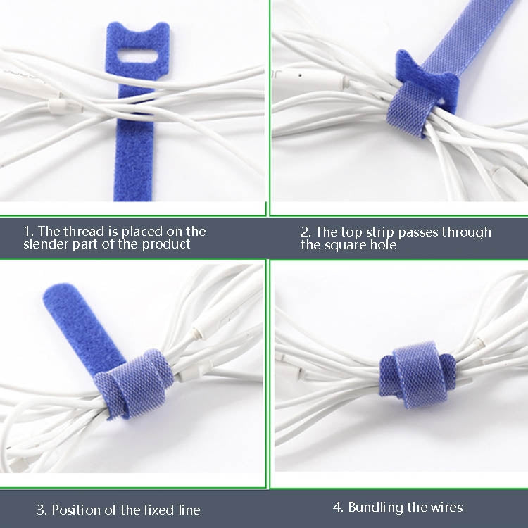 60 PCS T-Shaped Cable Organizer Belt Nylon Winder Set