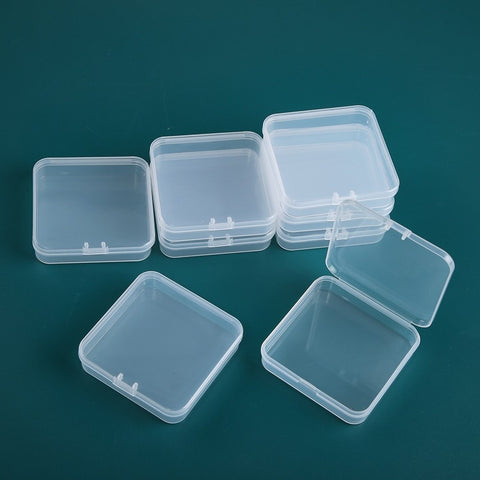 Scatola di plastica quadrata da 20 pezzi con coperchio Scatola di immagazzinaggio trasparente Scatola degli attrezzi per parti in PP Scatola per accessori per componenti elettronici, 20 PCS Square