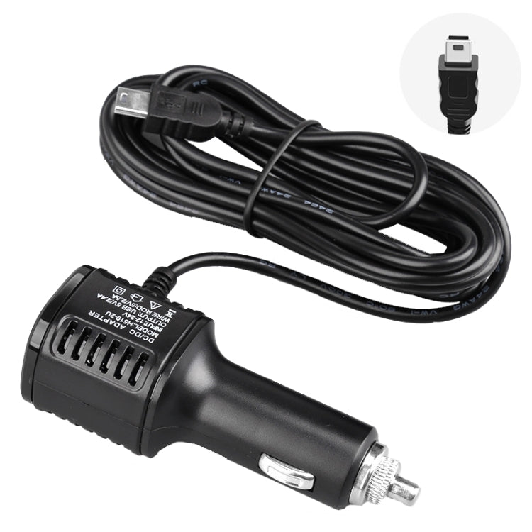H519 Car Charger Driving Recorder Power Cord Dual USB With Display Charging Line, Specification:, Mini Straight, Mini Right Elbow, Mini Left Elbow      ...