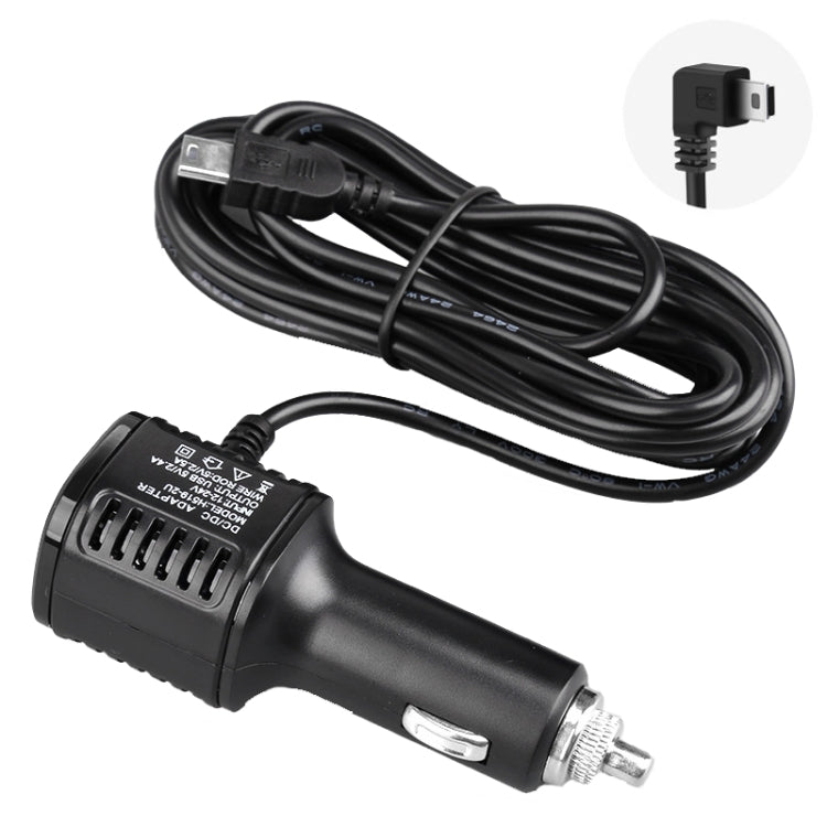 H519 Car Charger Driving Recorder Power Cord Dual USB With Display Charging Line, Specification:, Mini Straight, Mini Right Elbow, Mini Left Elbow      ...
