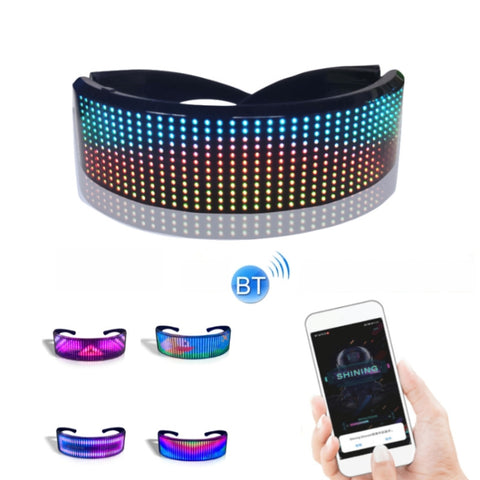 Blinds APP Bluetooth Occhiali luminosi a colori, Luminous Glasses