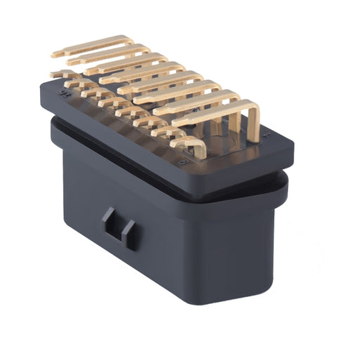 J1962f OBD2 16PIN Connecteur testa femmina piegato a 90 degrés, placcato oro + nichelato, 16PIN 90 Degree Bend