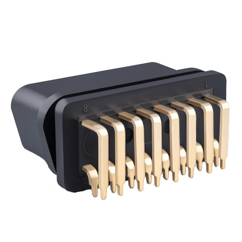 J1962f OBD2 16PIN Connecteur testa femmina piegato a 90 degrés, placcato oro + nichelato, 16PIN 90 Degree Bend