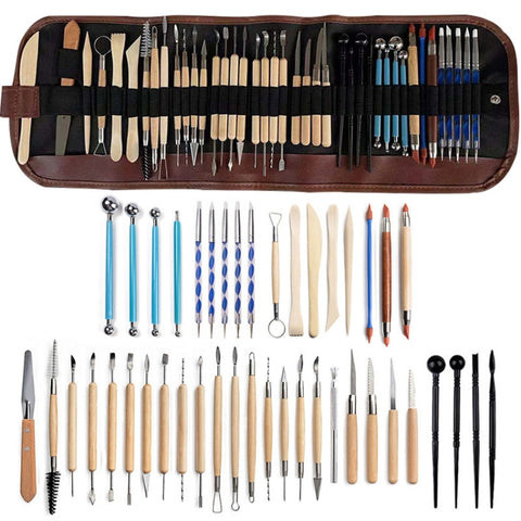 43 in 1 set di strumenti per argilla con custodia, 43 In 1 Clay Tool