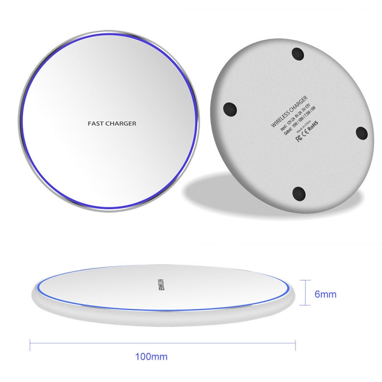 15W Fast Wireless Charger - Sleek Metal Design & Multiple