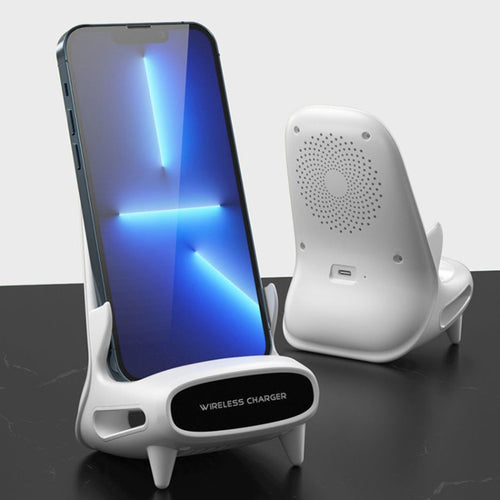 15W Vertical Loudspeaker Wireless Charging Stand for Devices