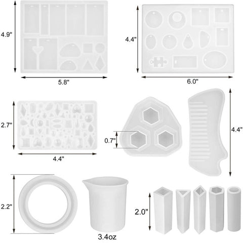 129 in 1 set di stampi in silicone per resina epossidica con ciondolo collana gemma tempo, Necklace Mold Set