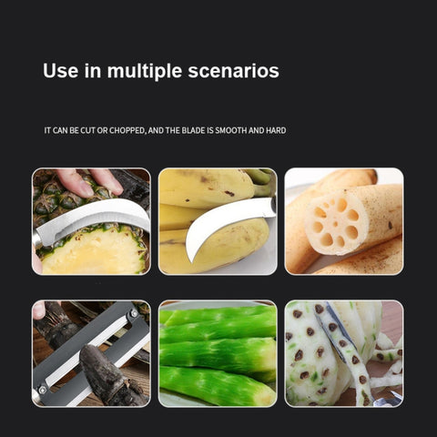 Pelapatate per canna da zucchero, coltello da frutta, coltello da ananas in acciaio inossidabile 4 en 1, couteau à ananas