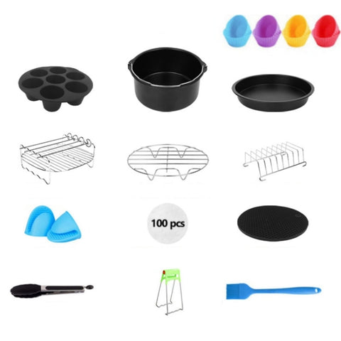 Set di accessori per la cottura della friggitrice ad aria da 13 pezzi / set da 8 pollici, 13 PCS/Set