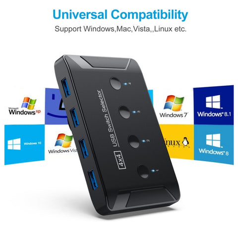 T29 USB3.0 Automatico 4 In 4 Out Switcher HUB Condivisione Stampante