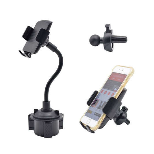 Presa d'aria Cup Seat 2 in 1 Staffa universale per telefono cellulare per auto a tubo lungo, 2 In 1 Long Hose Car Mobile Phone Bracket