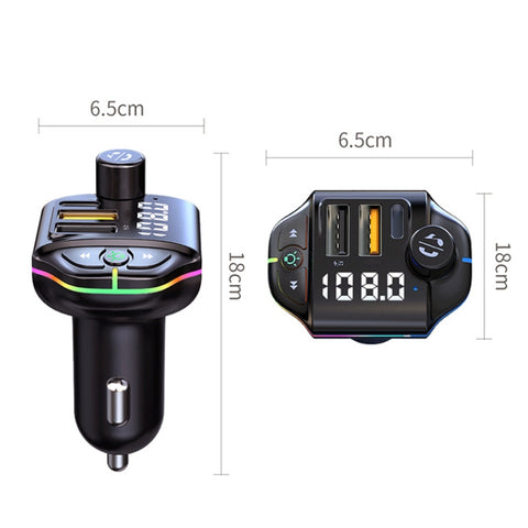 A10 Caricatore de lumière d'ambiance colorée pour transmetteur automatique FM Bluetooth, A10