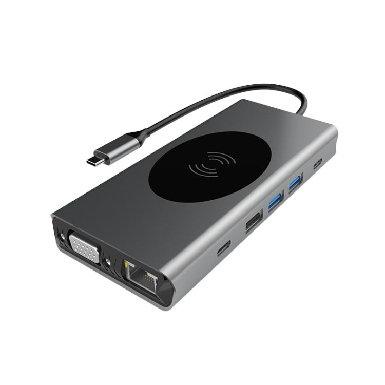 13-in-1 Type-C Docking Station with Wireless Charging Hub