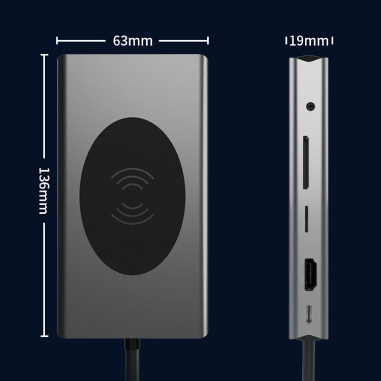 13-in-1 Type-C Docking Station with Wireless Charging Hub
