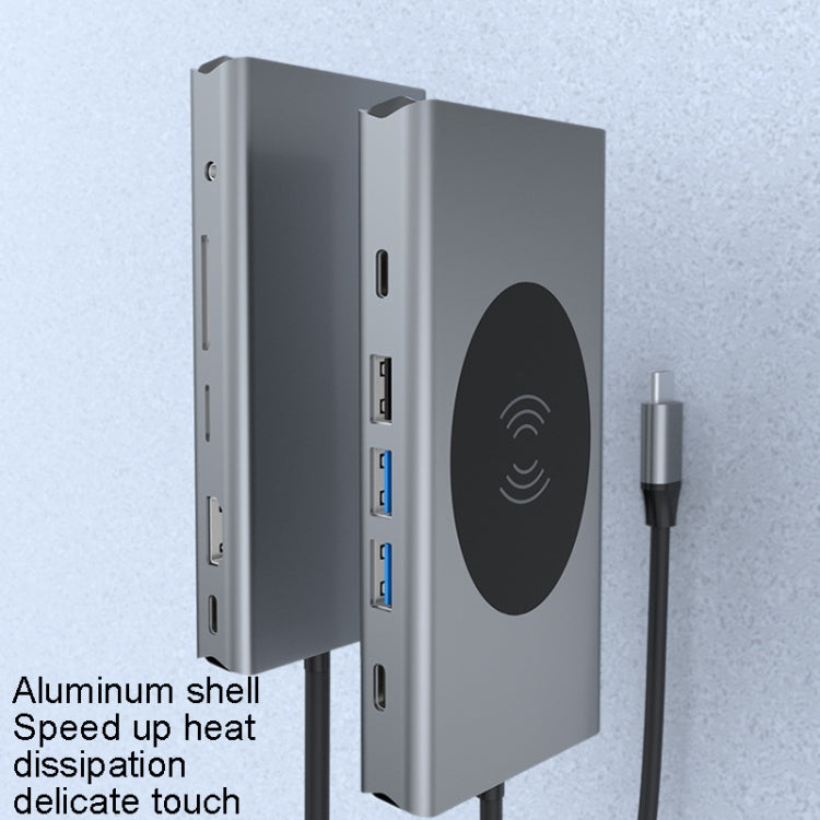 13-in-1 Type-C Docking Station with Wireless Charging Hub