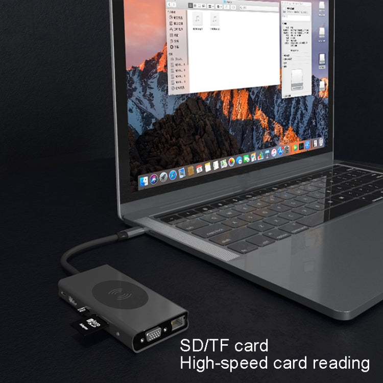 13-in-1 Type-C Docking Station with Wireless Charging Hub