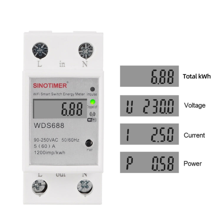 Smart WiFi Power Meter 5-60A for Home Energy Monitoring