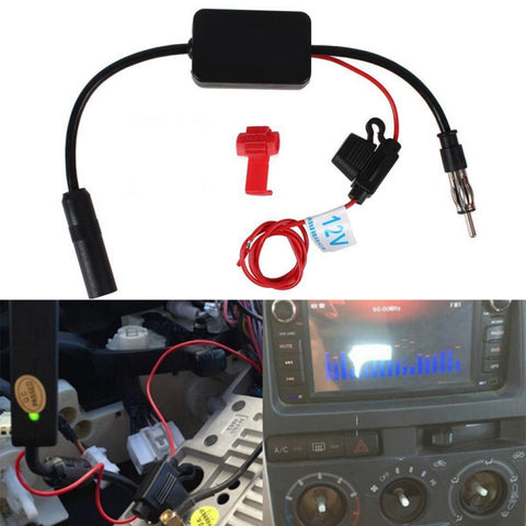 Antenna attiva per auto con amplificatore per radio DAB, AM e FM