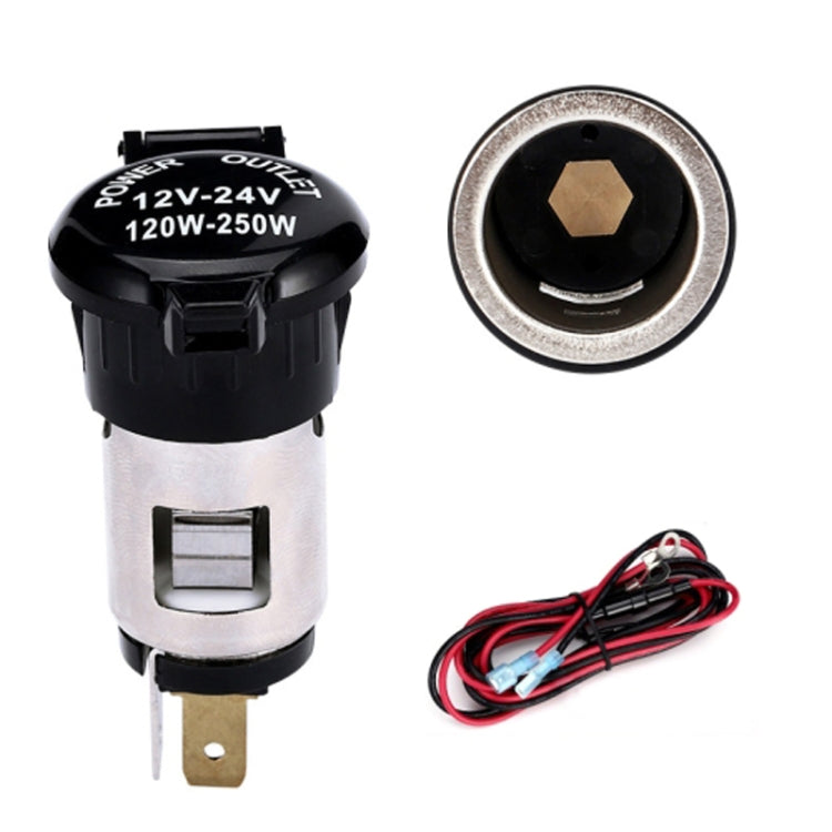 Car Modified Cigarette Lighter Waterproof Vehicle Charging Power Socket No Cigarette Type (with 1.5cm Line), Cigarette Type (with 1.5m Line)            ...