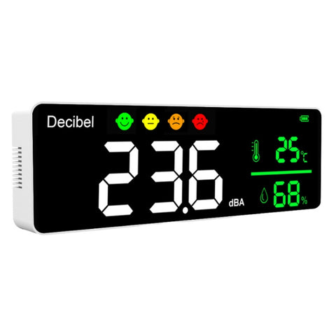 Rilevatore di temperatura e umidità con misuratore di decibel montato a parete