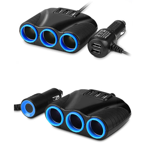 120W Multifunctional USB Car Charger with 3 Ports