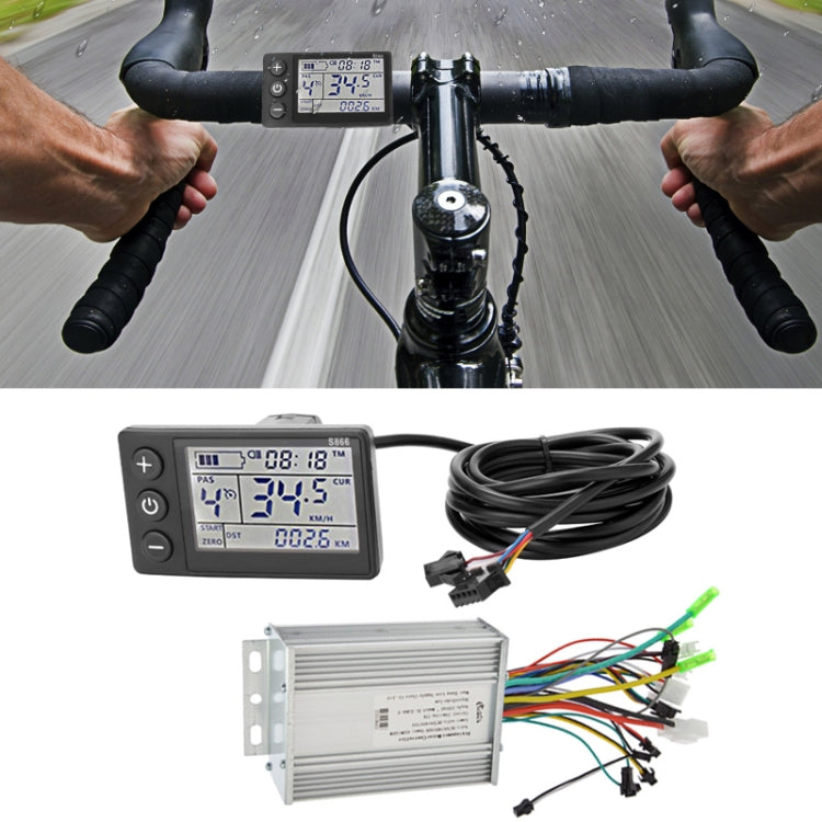 S866 36V-60V 450W-500W Kit misuratore di velocità LCD per controller per veicoli elettrici senza spazzole a 9 tubi