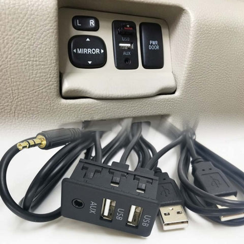 Modifica universale para auto Dual USB + interface AUX Sedile di Ricarica, USB+USB+AUX